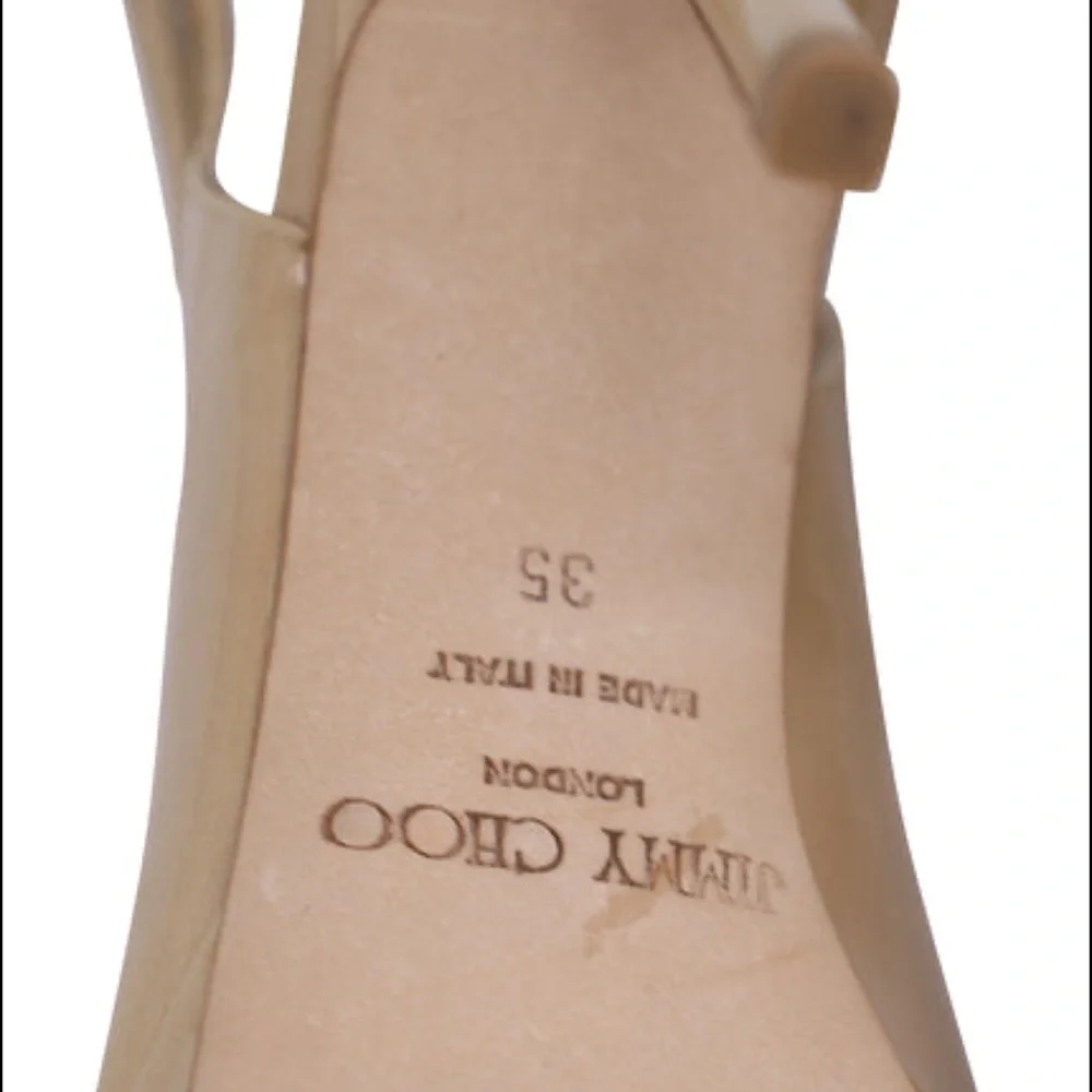 Jimmy Choo Nude Patent Leather Slingback Pumps/Heels/Sandals EUC! - Picture 6 of 6